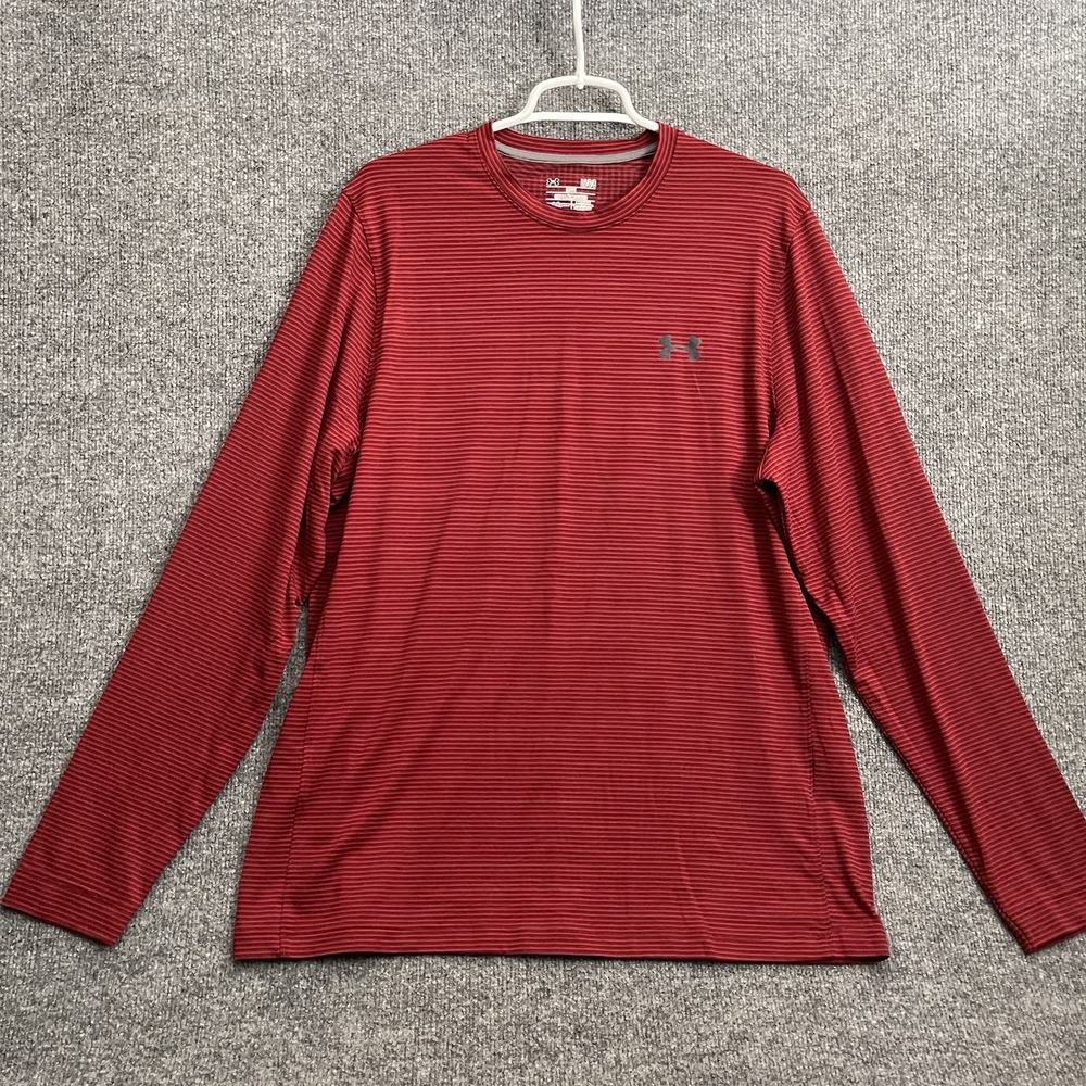 Under Armour ColdGear Long Sleeve Shirt Men's Sz L Loose Fit Red